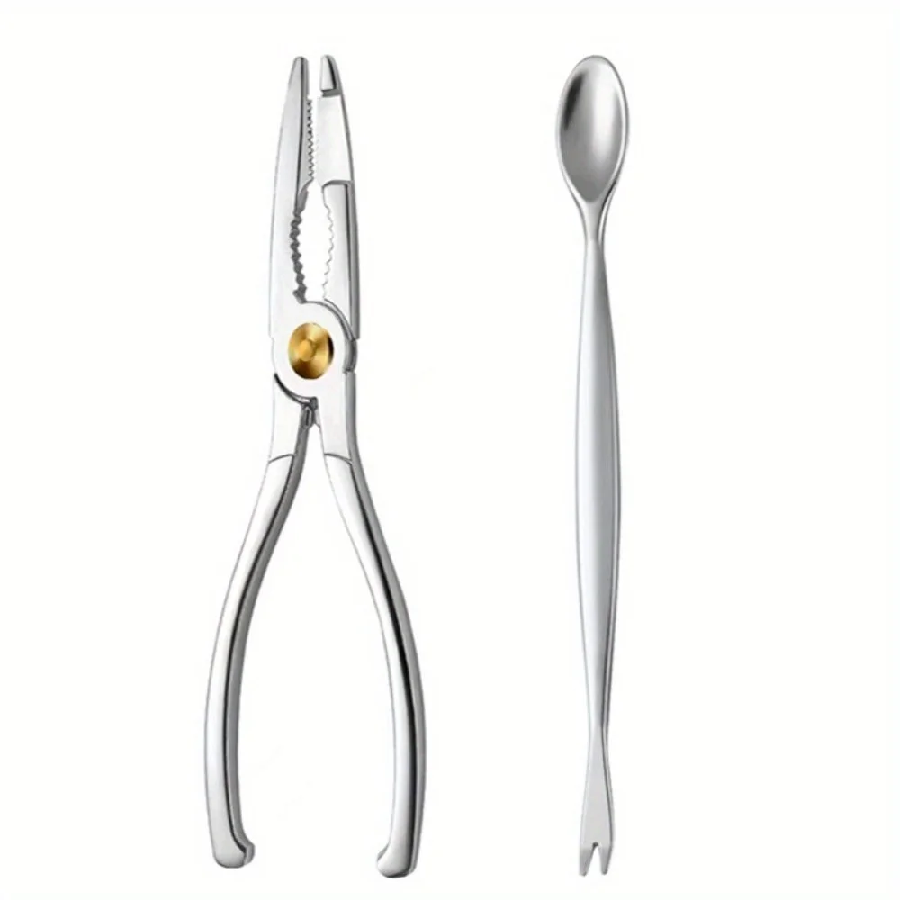 1 Set Picking Crab Meat Is Easy Seafood Tool Set Crab Crackers Picks Spoons Stainless Steel Pliers Lobster Clamp Pliers
