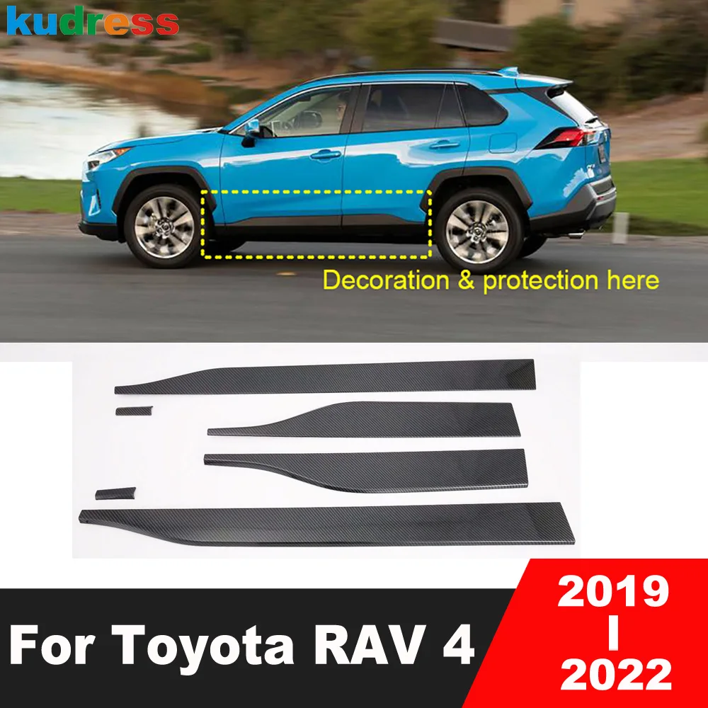 Side Door Body Trim For Toyota Rav4 Rav 4 2019 2020 2021 2022 Carbon