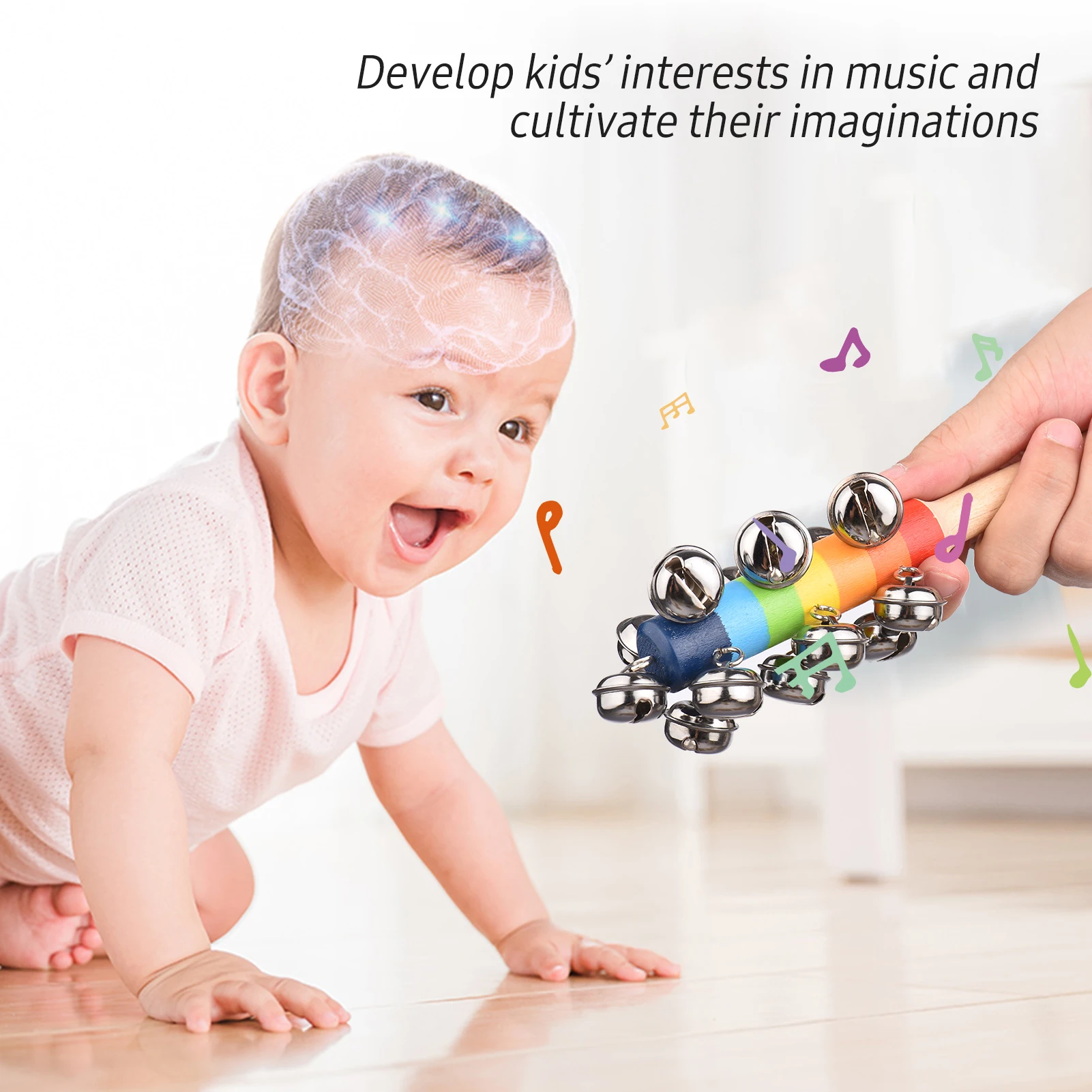 13 PCS Kids Musical Instruments Toys with Carry Bag Colorful Wooden Percussion Instruments Early Education Gifts for Children