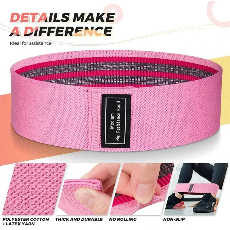 1/2/3PCS Faixas elásticas de resistência para fitness Yoga Pilates Hip Circle Expander Bands Gym Training Home Workout Equipment_voghion.com