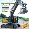 New 5/11 Channel Remote Control Car Excavator Large Engineering  Simulation  Alloy Remote Control Toy Yigong Kids Excavator Toy 5