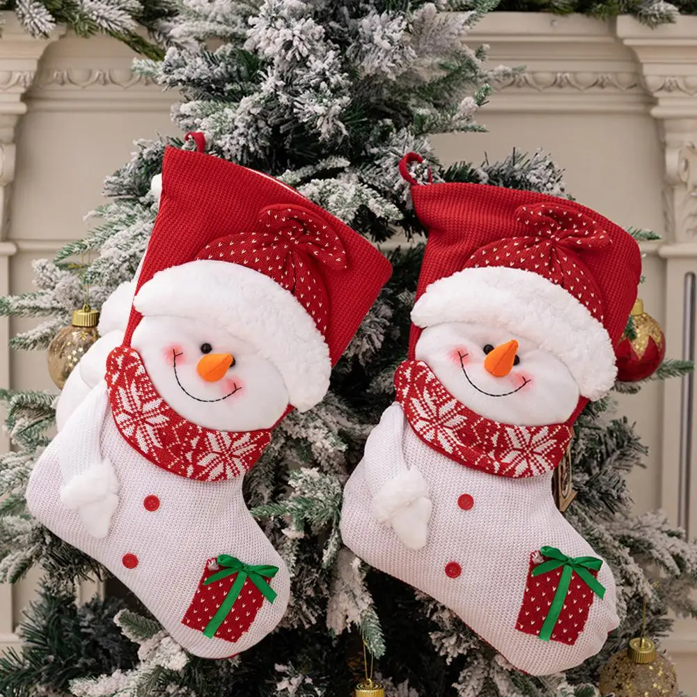 

Christmas Gift Socks Xmas Stockings Colorful Cartoon Christmas Stockings with Capacity Festive Santa Claus Snowman for Holiday