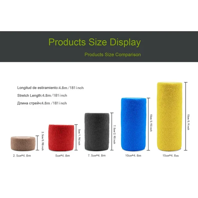 1/6/10/15pcs Multiple 4.8m Blue Sports Elastic Bandage Wrapping Straps, Used For Knee Support Pads, Fingers, And Knee Pads 5