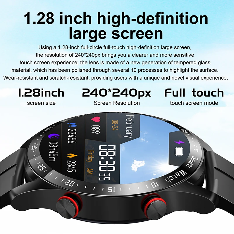 ECG+PPG Bluetooth Talk AMOLED Smart Watch Men's Health Heart Rate