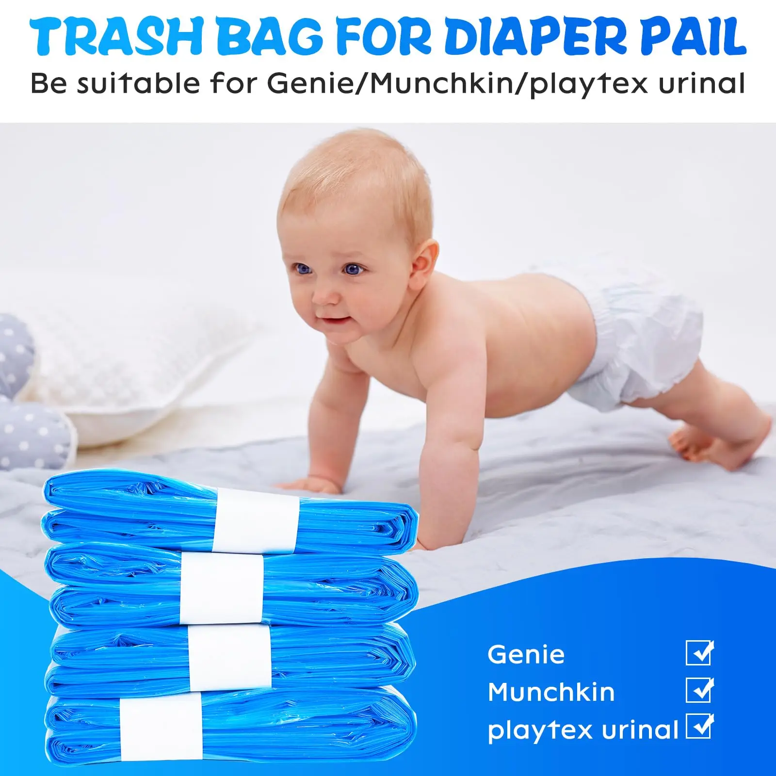 Refill Bags Baby Diaper Garbage Bags For Angelcare Trash Bucket Replacement Liners For Sangenic Tommee Tippee trash bags,disposable trash bags,garbage bags,diaper pail refills bags