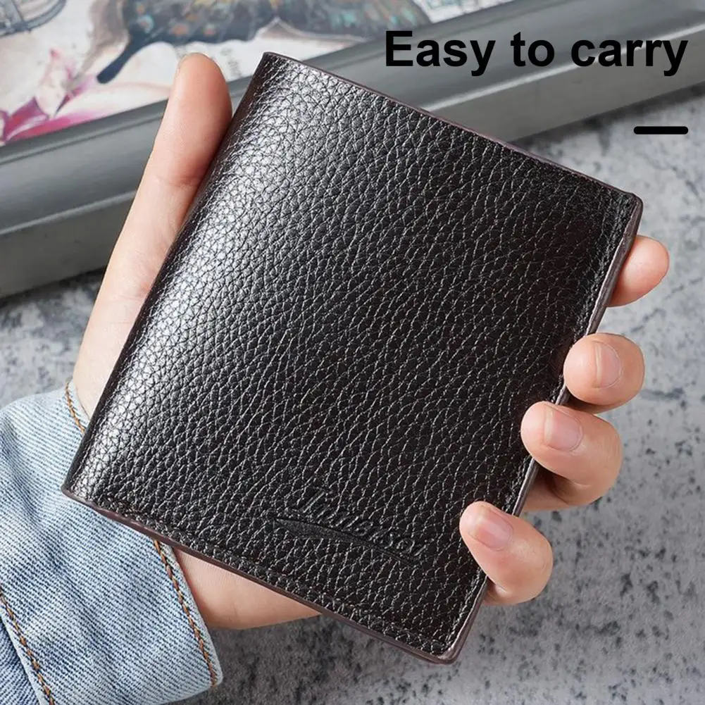 

Large Capacity Wallet Large Capacity Business Style Men's Faux Leather Wallet with Zipper Closure Multiple Card Slots Id Holder