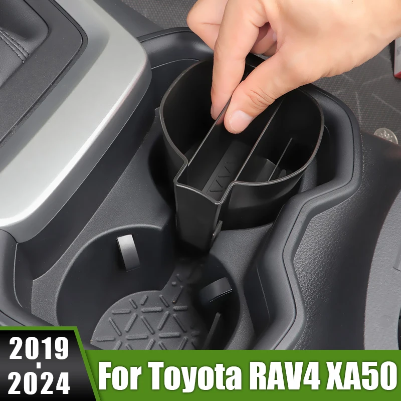 

For Toyota RAV4 XA50 Hybrid 2019 2020 2021 2022 2023 2024 Car Central Control Armrest Plate Water Cup Separated Storage Box