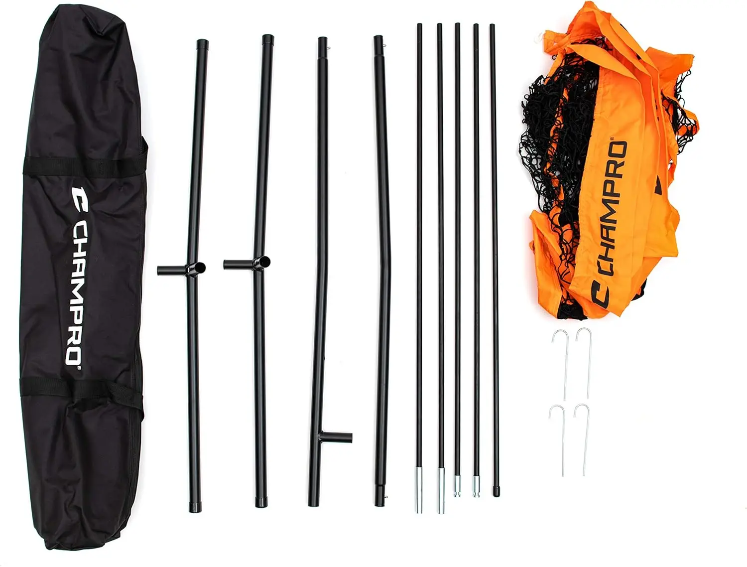 CHAMPRO MVP Portable Lightweight Protective L-Screen, Baseball/Softball Pitcher's Net, 7' X 7' Orange