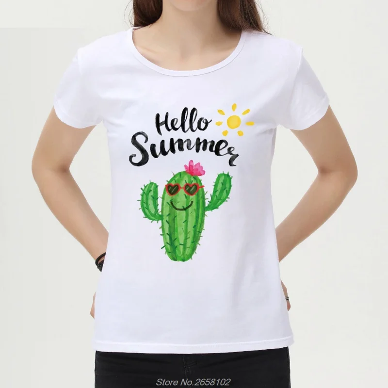 

Latest Summer Fashion Women Funny Cactus Printed T Shirt Tops Fashion Novelty Lady Casual Short Sleeve Tees Harajuku Streetwear