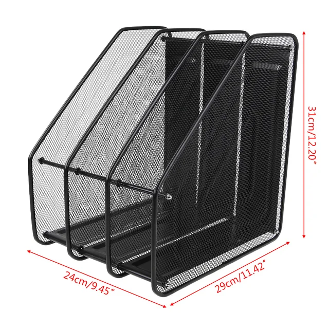 4 compartiments Mesh Desk Organizer porte - documents pour magazines,  rangement pour trieur de livres de bureau