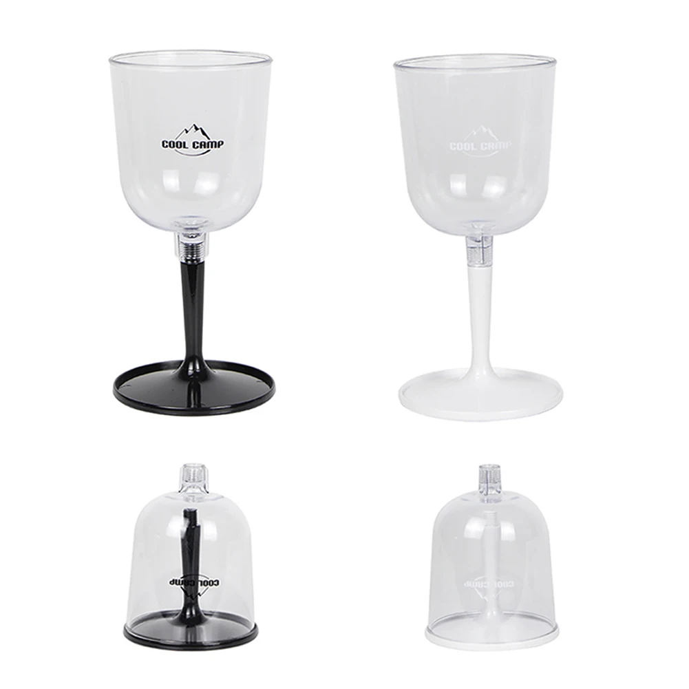 Resin Collapsible Wine Glass Portable Detachable Plastic Wine Glasses Lightweight Fall Resistance Reusable for Camping Outdoor