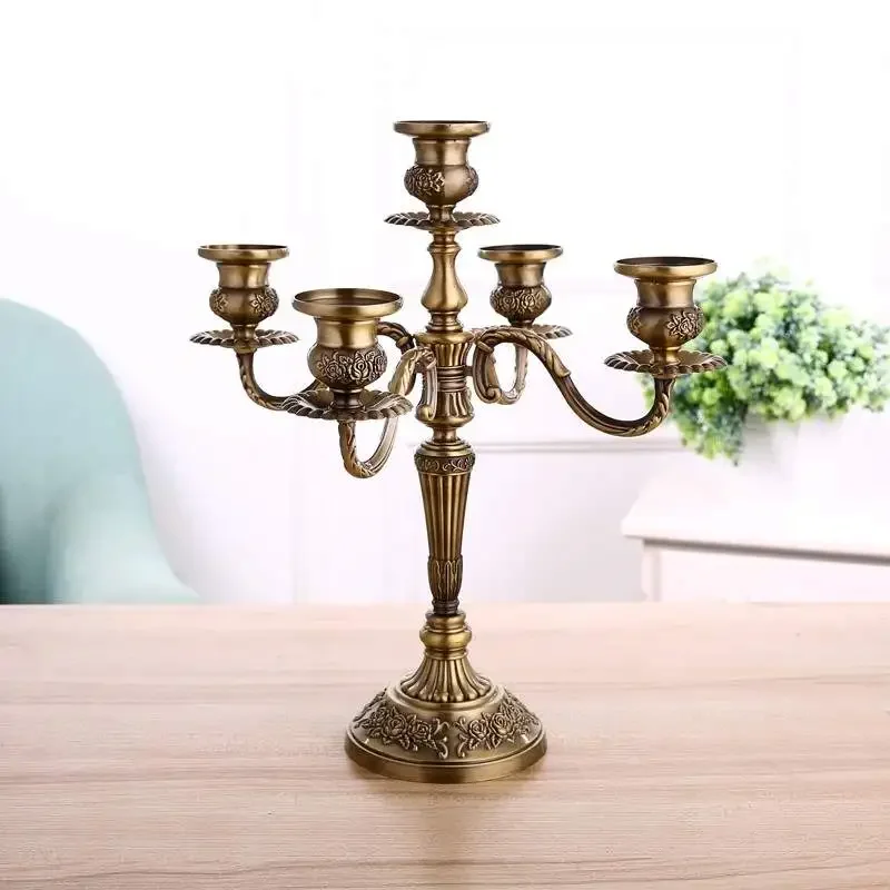 Bronze Candelabra Metal 5-arms/3 arms Candle Holders Wedding Decoration Candlesticks Event Candle Stand Table Centerpiece candle holders