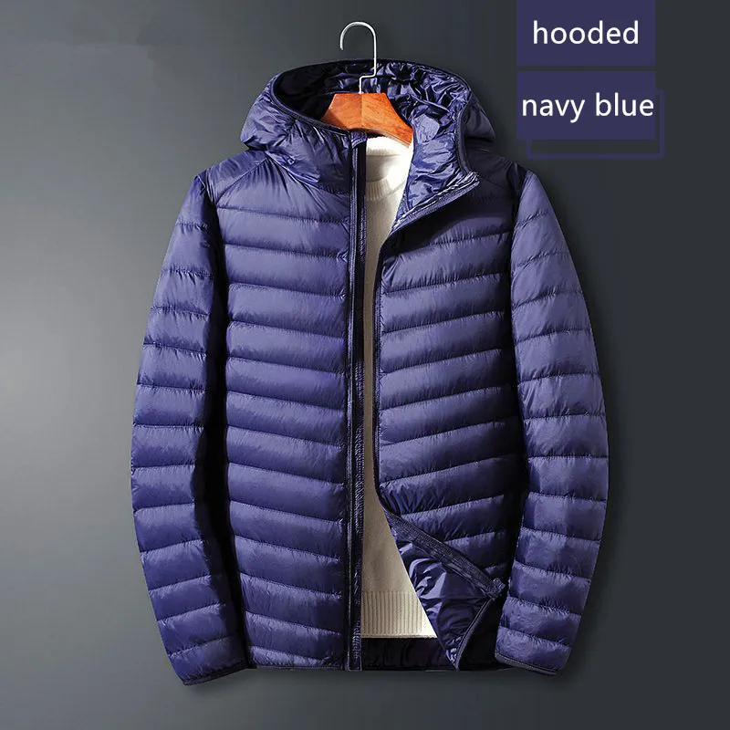 Men's Winter Slim Down Jacket Fashionable Warm Foldable Waterproof Windproof Breathable Outerwear Plus Size Men Hoodie Jacket down jacket,mens jacket
