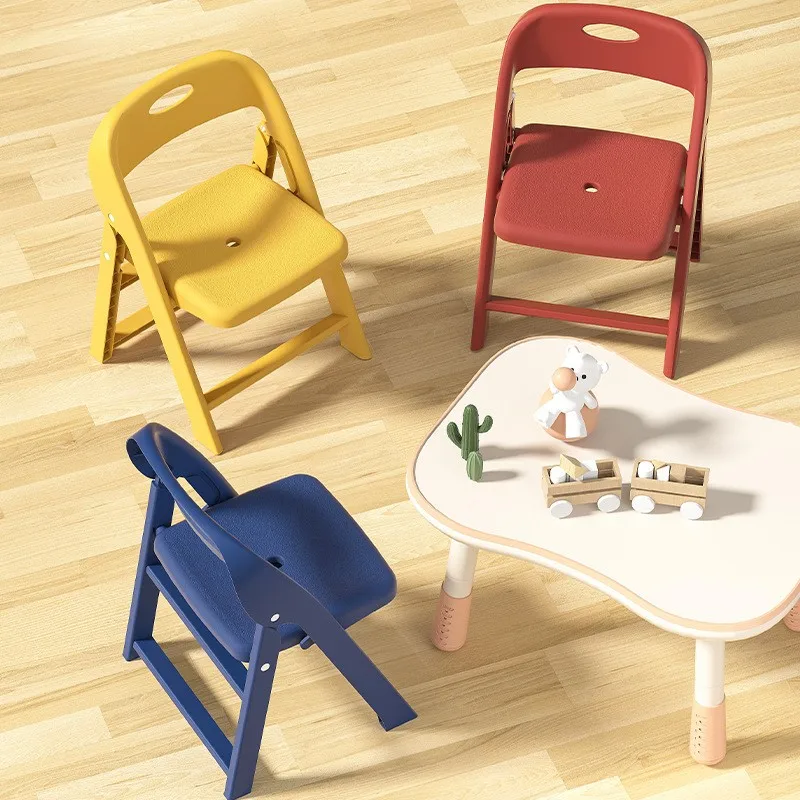 Children Study Chair K-star Plastic Folding Lightweight Chair Backrest Portable Small-sized Thickened Children's Kindergarten Small Chair