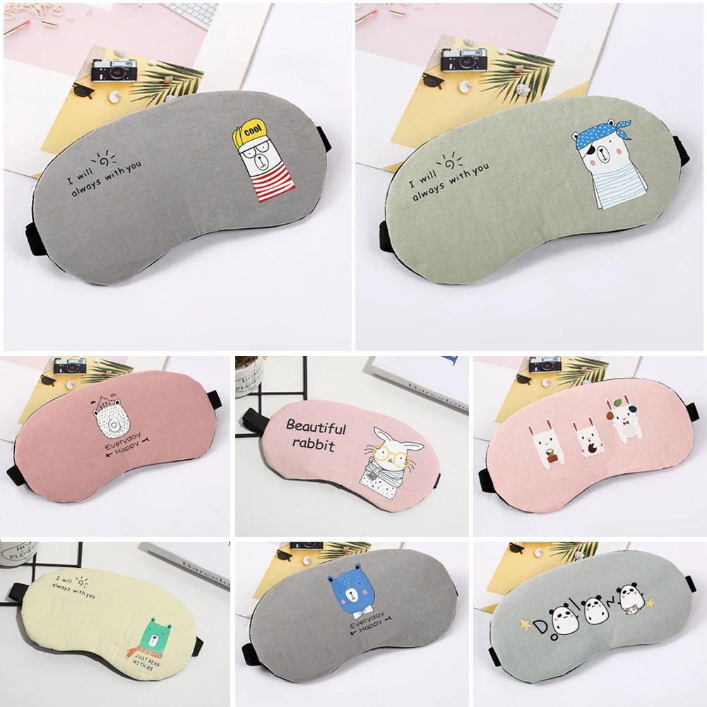Eye Mask Eye Patch Sleeping Eye Mask Cotton Soft Sleep Aid Travel Rest Eye Shade Cover Blindfold Unisex Women Men 13 Styles Optinal 1PCS