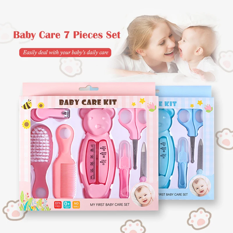 Nail Care Kit 5/6/8/9pcs/set Baby Care Kit Nail Scissors Hair Cut Thermometer Grooming Brush Clipper