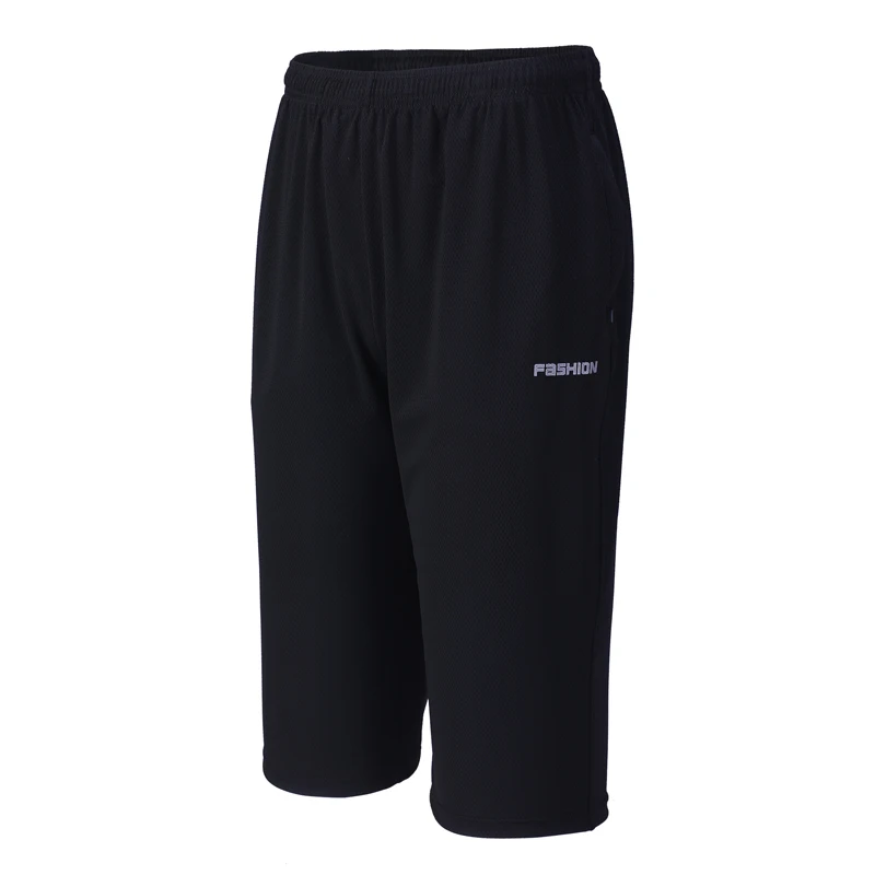 Men's Shorts Mesh Elastic seven-point shorts Summer Breeches  Clothing Nylon Black Grey Spandex Sweat Shorts