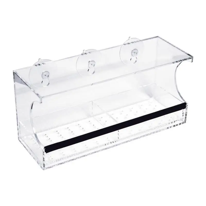 

Clear Bird Feeder Acrylic Bird House Feeders Food Dispenser Automatic Bird Feeder With Strong Suction Cups For Outside Finches