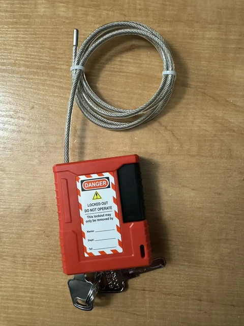 4mm Cable 1m length Safety Lockout mini looped Cable Lock