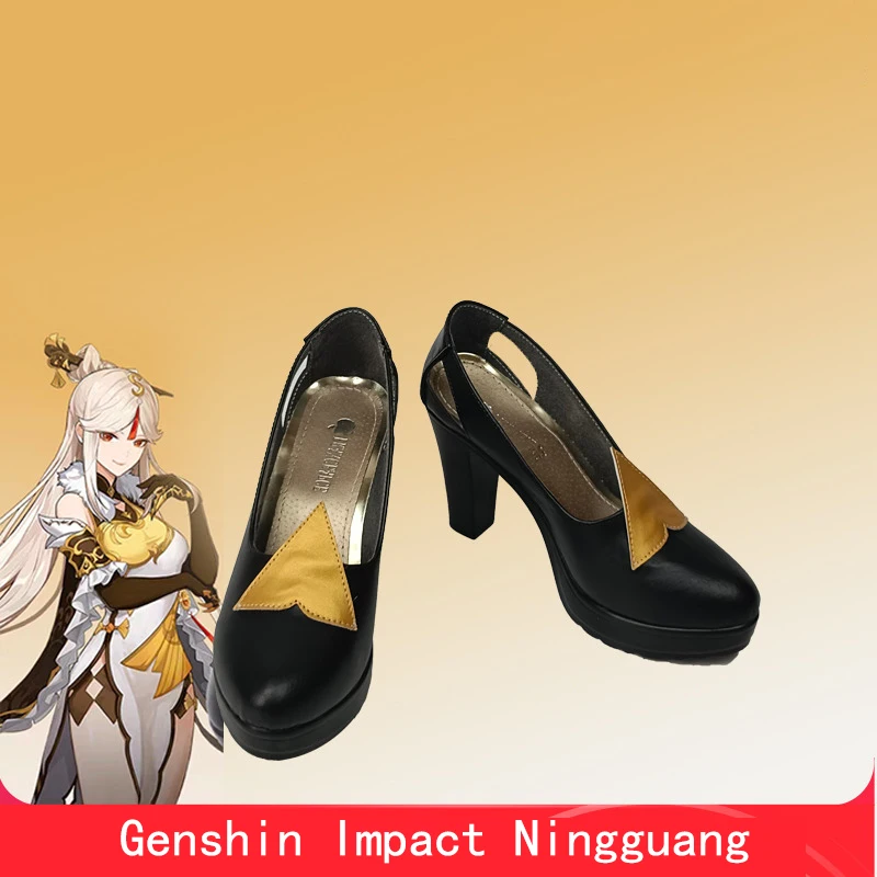 

Game Impact Sexy Ningguang High Heels Pumps Female Cosplay Shoes Anime Elegant Girl's Shoes Wedding Shoes Woman Accessories