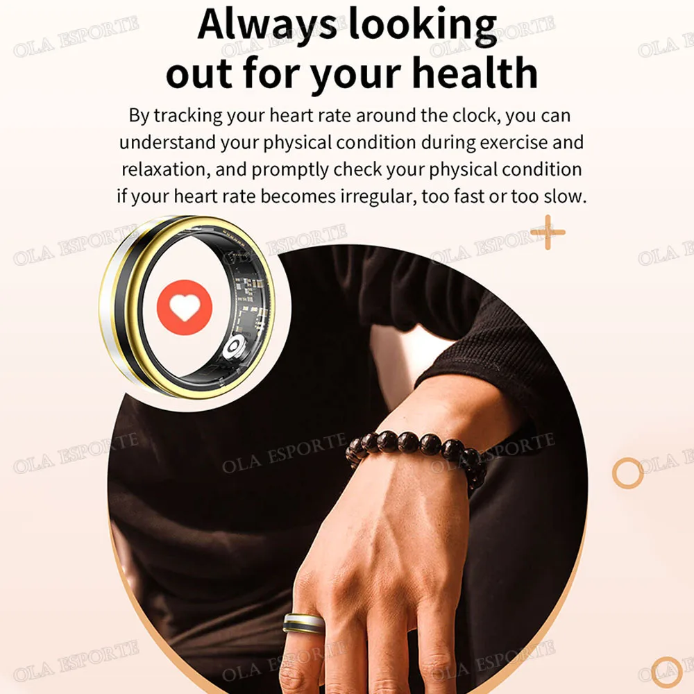 2026 Color Fashion Women Smart Ring Female Stainless Steel Intelligent Finger Rings Lady IP68 Waterproof Fitness Tracker Men New 5