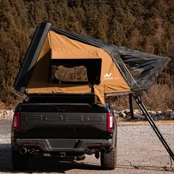 Naturnest Rooftop Tent Hard Shell 2024 Upgraded Model, Nature Nest Roof Top Tent Camping with Top Roof Rack, Aluminum Hardshell 2