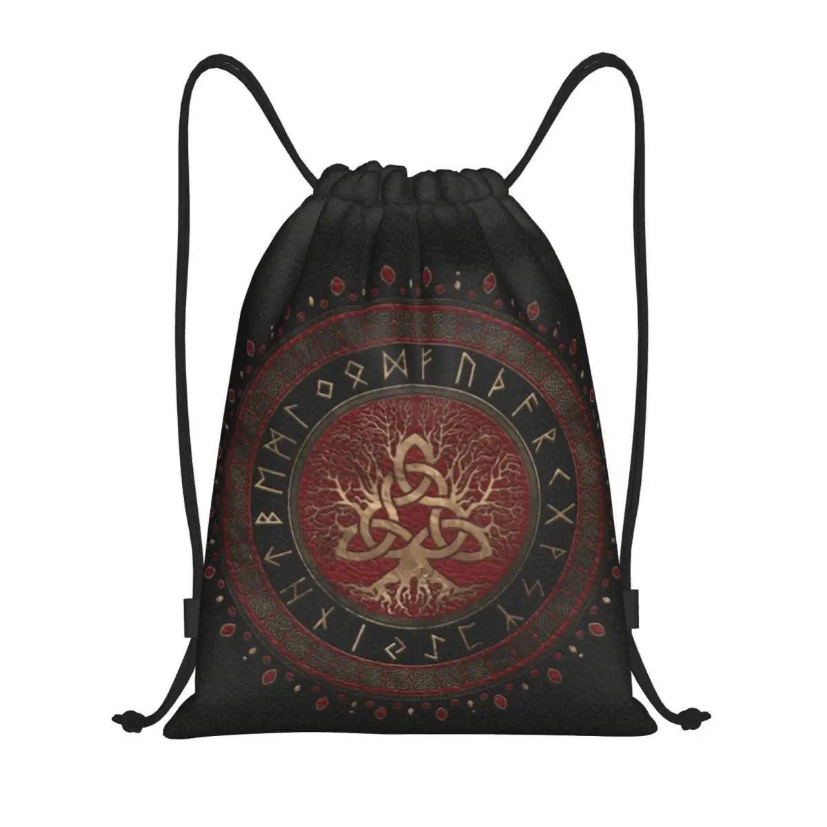 

Custom Tree Of Life With Triquetra Drawstring Bag for Shopping Yoga Backpacks Women Men Vikings Sports Gym Sackpack