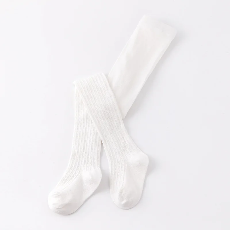0 to 8 Years Autumn Solid Color Combed Cotton Tights for Girls Kids 6 Colors White Toddlers Pantyhose