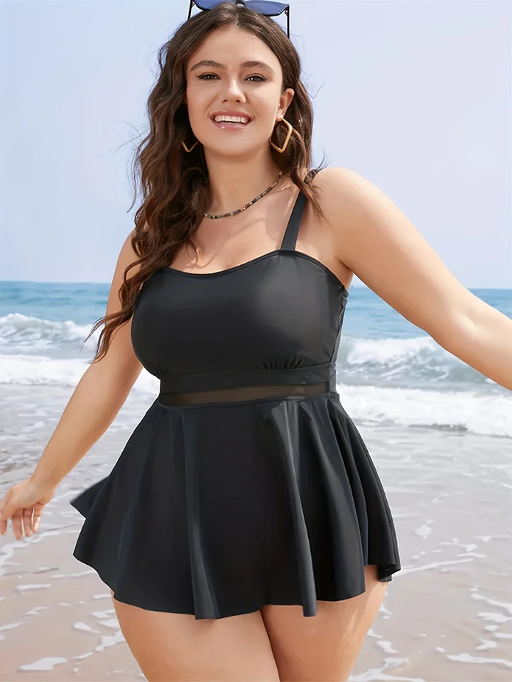 Stylish Womens Oversized Tankini Swimsuit Set