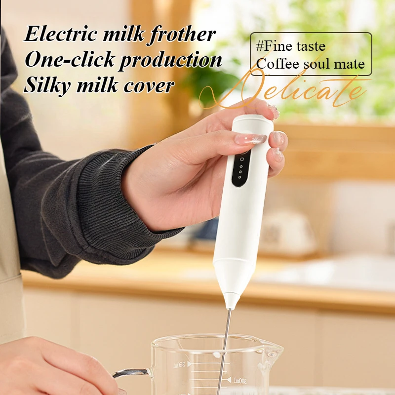 Electric MINI Milk Frother Type-C Handheld Blender USB Charging 3 Speeds Foam Maker BakingTools Cooking Tools Kitchen Supplies