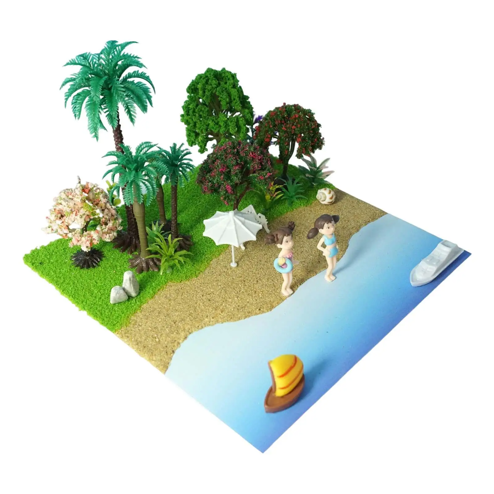 

beach scenes Model Display Ornament Scene Summer beach scenes Building HO Scale Scenery Kits for Creativity Hand On Ability Desk