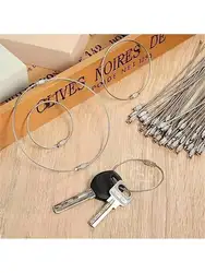 10pcs Vibrant Stainless Steel Wire Luggage Tags - Durable & Easy to Use for Travel & Daily Essentials (10 pcs silver)