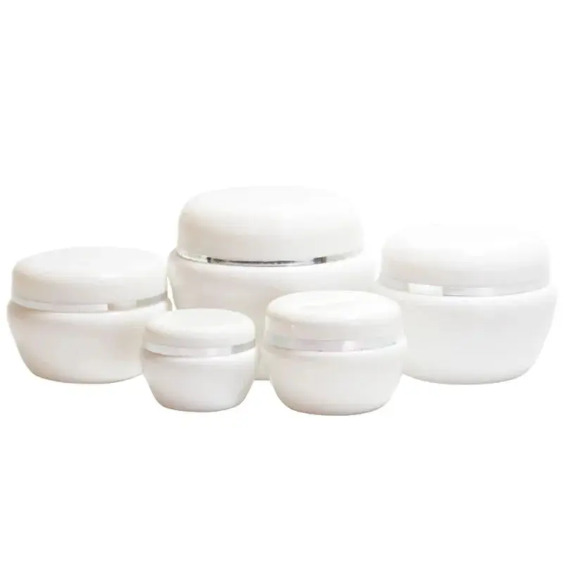 50pcs*5/10/20/30/50g White Plastic Tins Cream Jars Hair Wax Containers Empty Jars Cosmetic Container Small Eye Shadow Cream Pot 100pcs lot 3g cream jar empty plastic cosmetic eye shadow cream canister small sample mask makeup sub bottling mini cream box