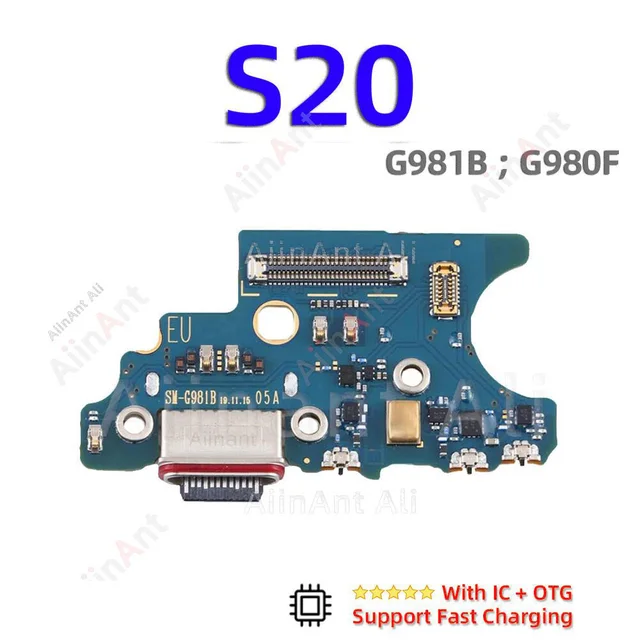 AiinAnt الأصلي  USB  موصل الشحن ميناء الكابلات المرنة For Samsung Galaxy S20 Ultra Plus FE S20 + G988B G988U G986B G986U G981B G981U G781B G780F G988N G986N G981N