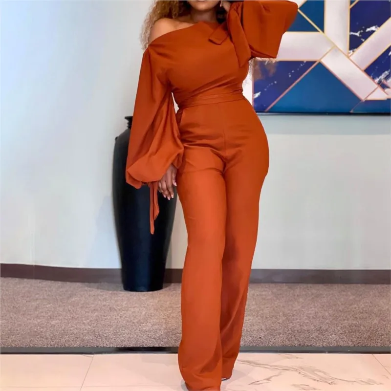 

Women Beach Clothes Free Shipping Cover Up Outlet Female Clothing T Shoulder High Waist 2023 Size Leg Jumpsuit Solid Polyester