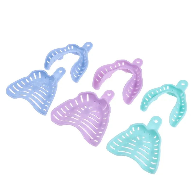 

6pcs/pack Plastic Materials Teeth Holder Dentistry Clinic Dental Impression Trays Dental Central Supply For Oral Tools