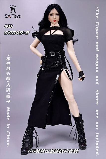 1/6 Female Clothes Action Figure, Clothes Slit Fork, Combat Suit