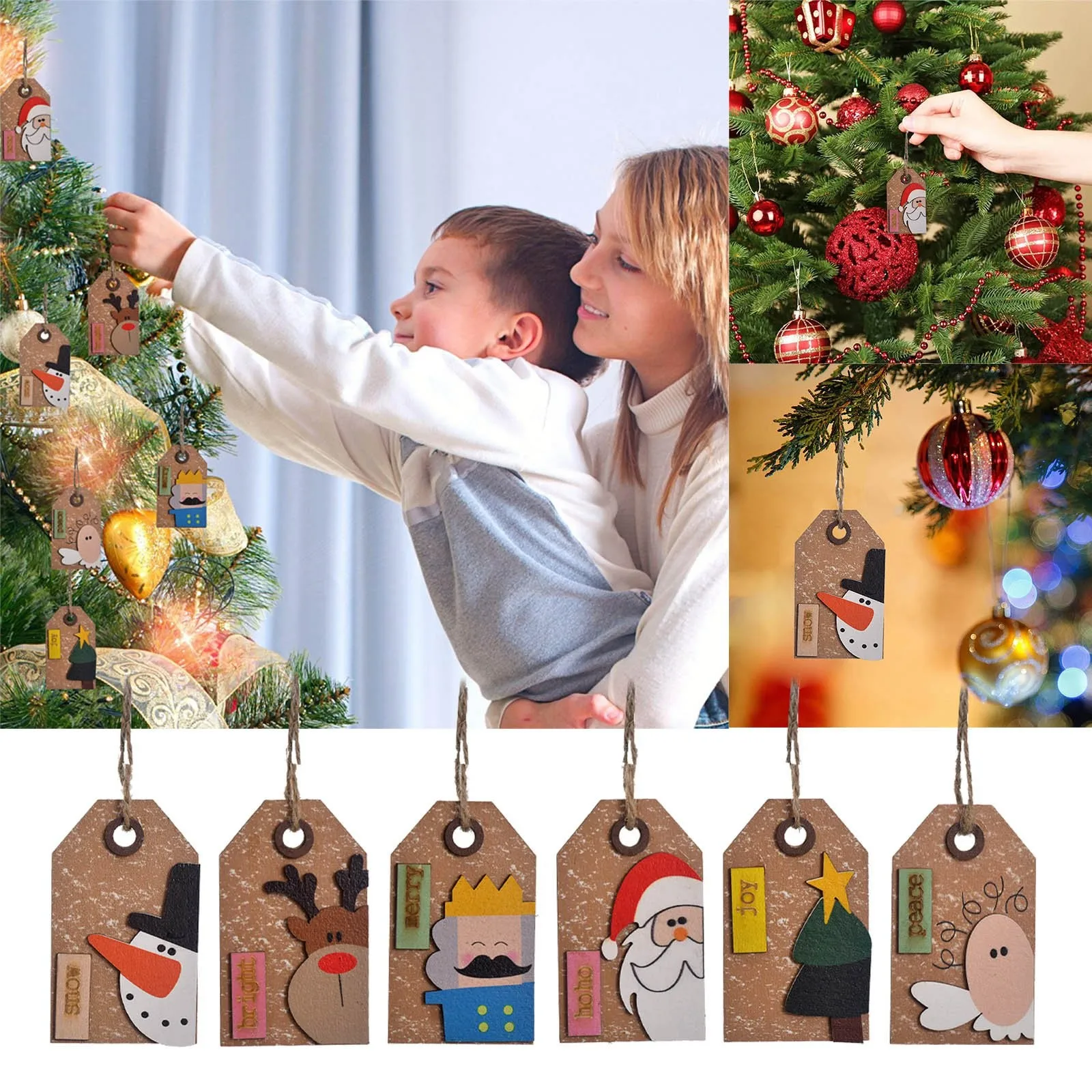 

Wooden Christmas Hanging Pendants Snowman Santa Claus Merry Christmas Decoration for Home Xmas Tree Ornaments 2024 New Year Gift