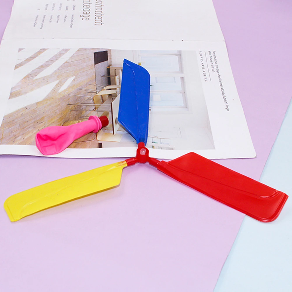 1 Set Propeller Balloon Aircraft Exercise Hands-on Ability Easter Balloon Flying with Whistle for Birthday Party