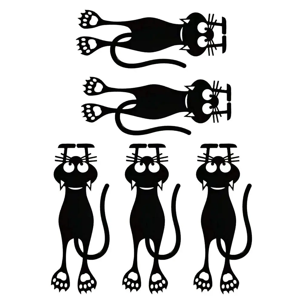 

5Pcs Black Cat Bookmark 3D Stereo Cartoon Wacky Animal Hollow Out Bookmarks for Kids and Students Reading Presents