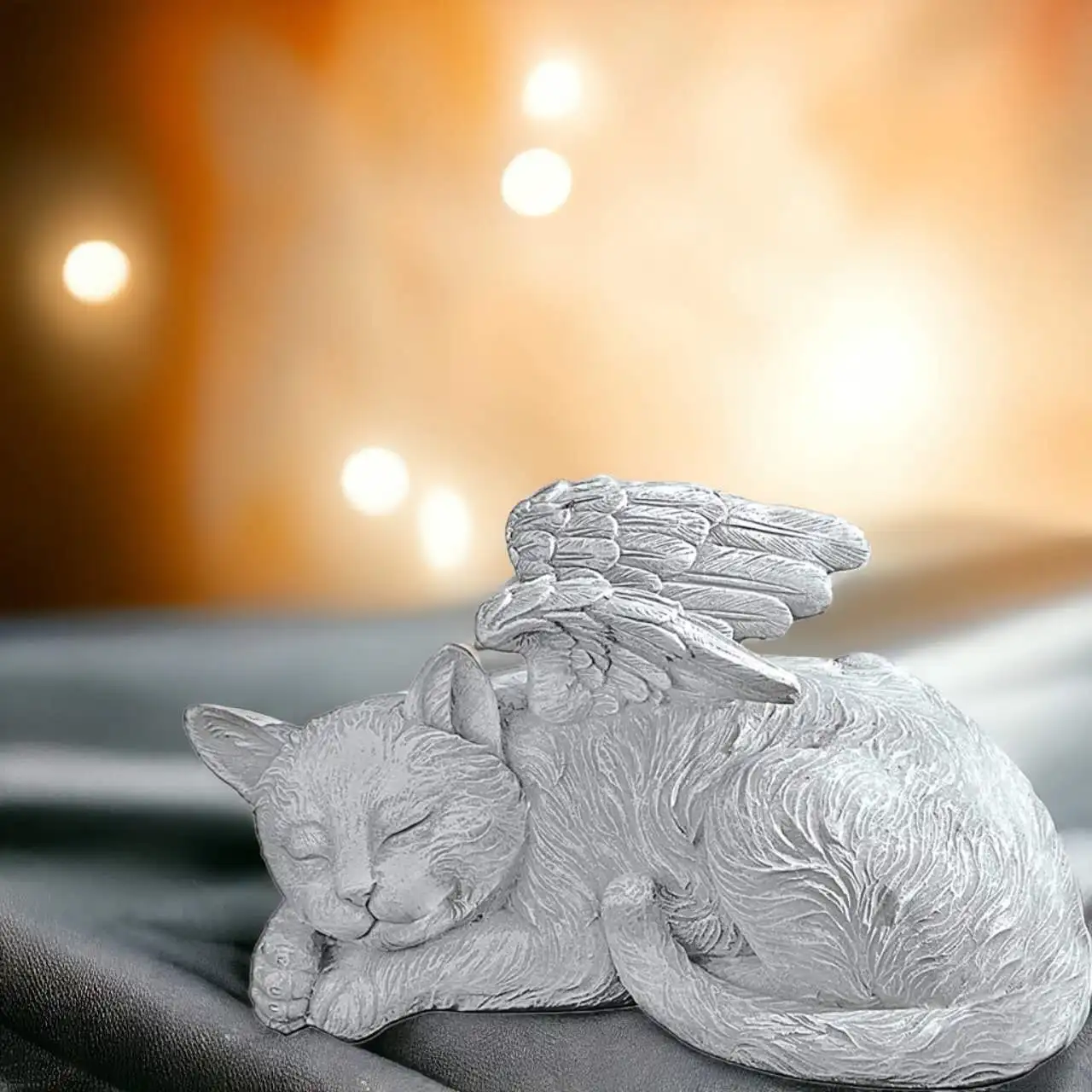 Angel Dog and Cat Memorial Resin Statue Garden Decoration