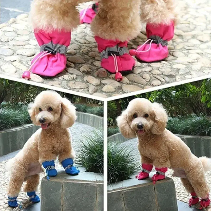 bottes de protection chien imperméables antidérapantes avec cordon réglable