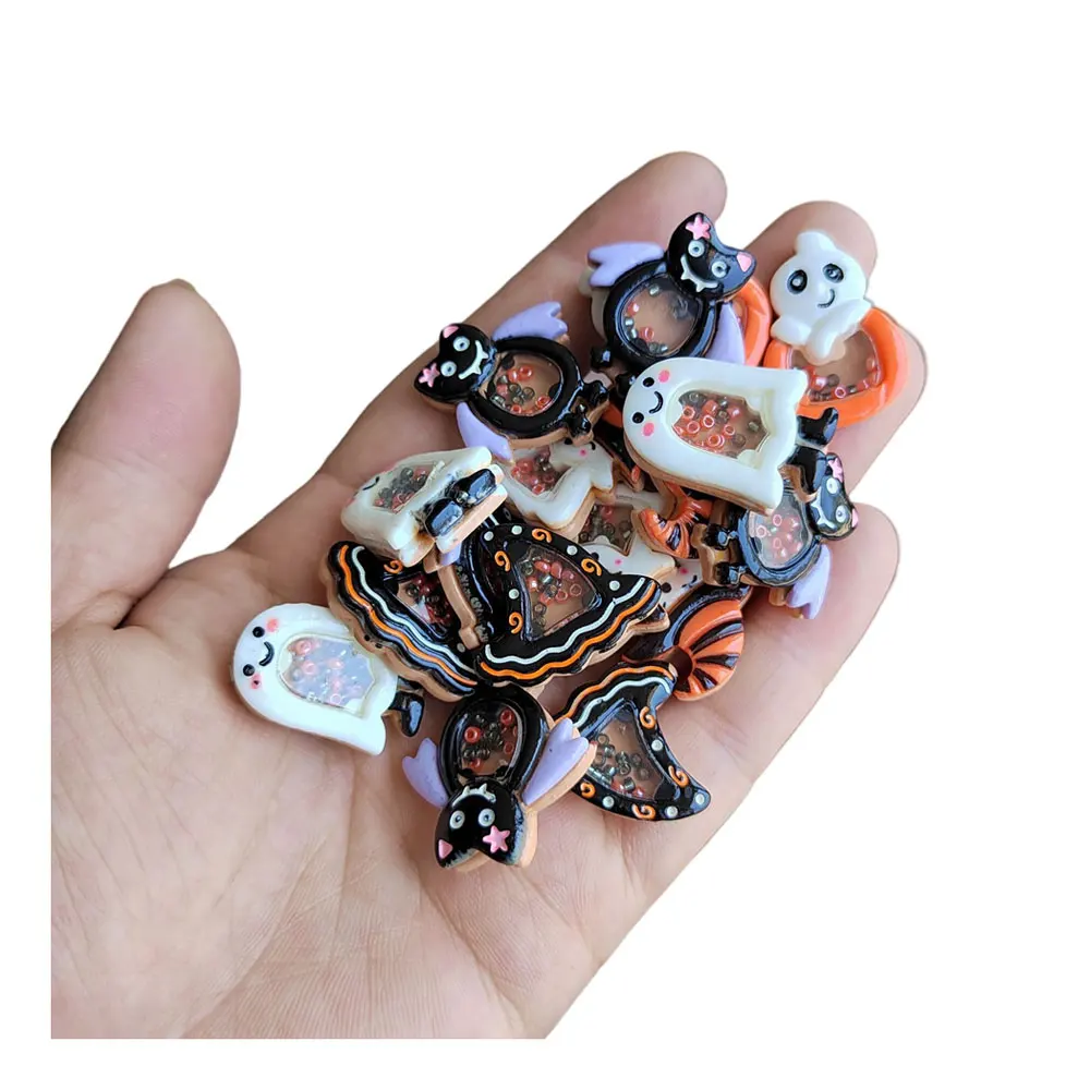 

Полимерные аксессуары для Хэллоуина, плоские Кабошоны, украшения для скрапбукинга, «сделай сам», бант для волос, декоративные поделки