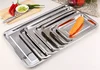 Stainless steel Storage Trays square plate thickening pans Rectangular tray Barbecue Deep rice dishes bbq kitchen accessories 6