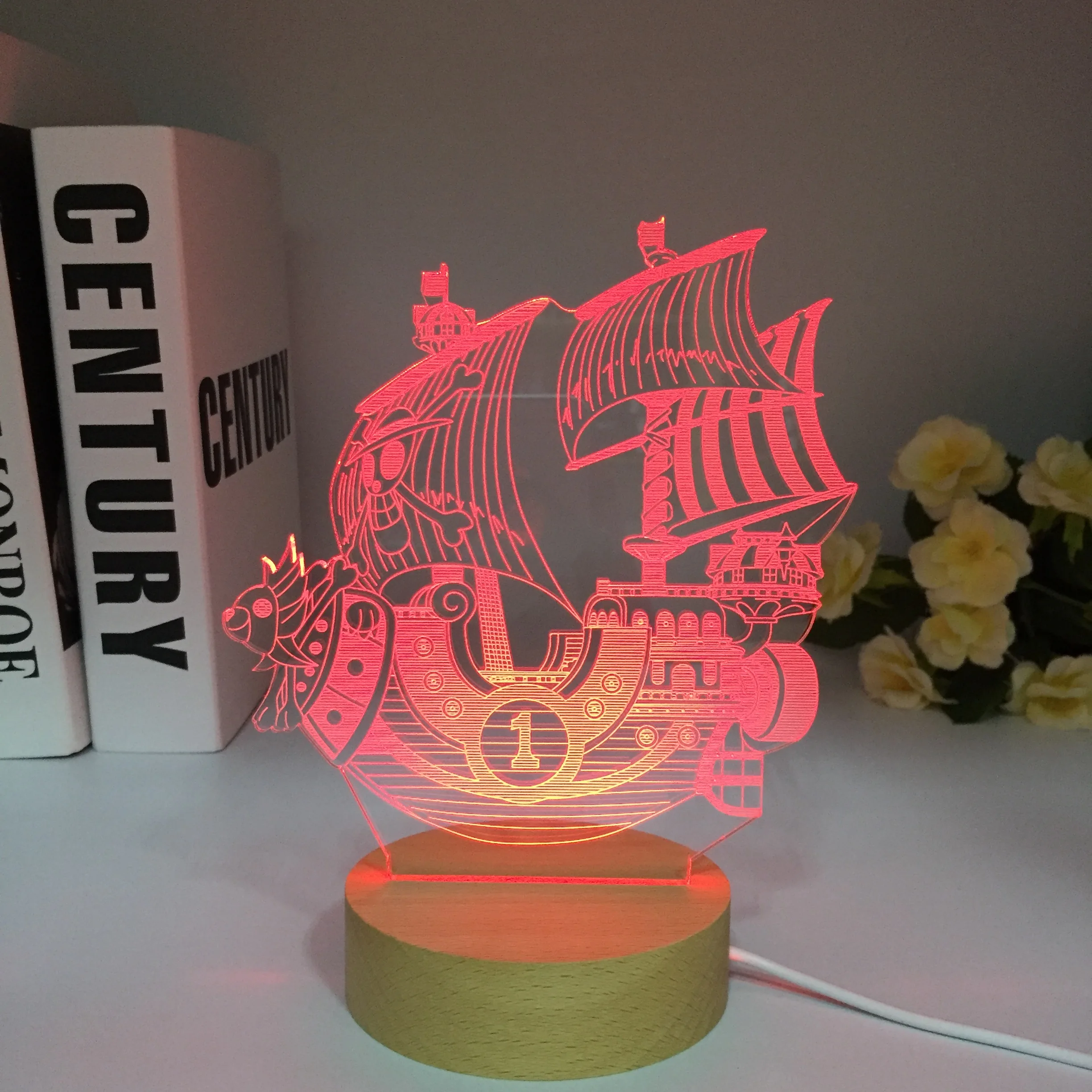 

Пиратский корабль, 3D ночник, скоростная лодка, деревянная модель, ночник, домашний декор, RGB настольная лампа для сна, детский подарок на день рождения и Рождество