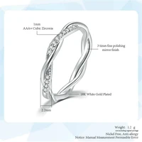 ZHOUYANG Dainty Ring For Women Thin Temperament Winding Wedding Engagement Ring Silver Color Crystal Fashion Gift Jewelry DZR018 - Image 6