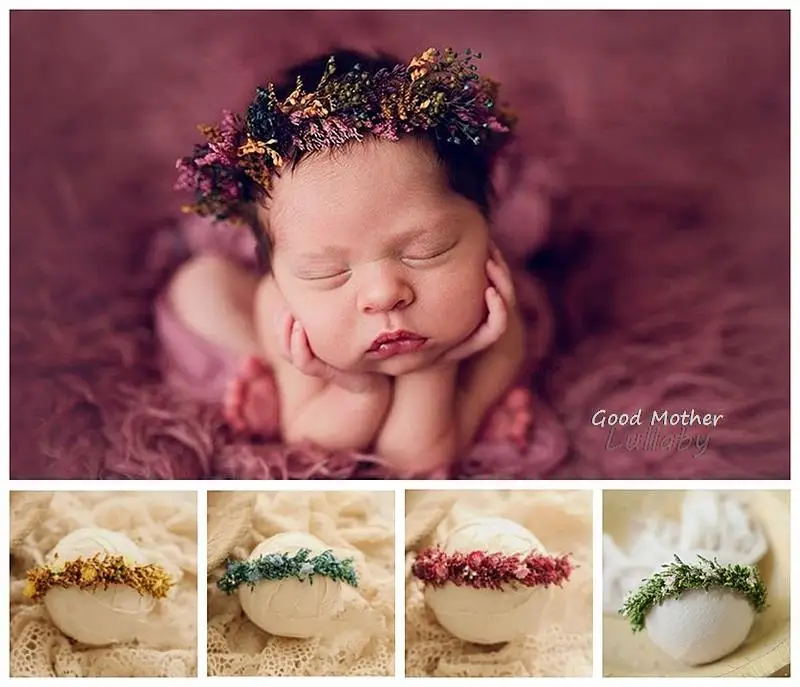 Newborn Baby Girl Flower Headwear The Princess Hand-made Headband Baby Shooting Accessories Infant Photography Props