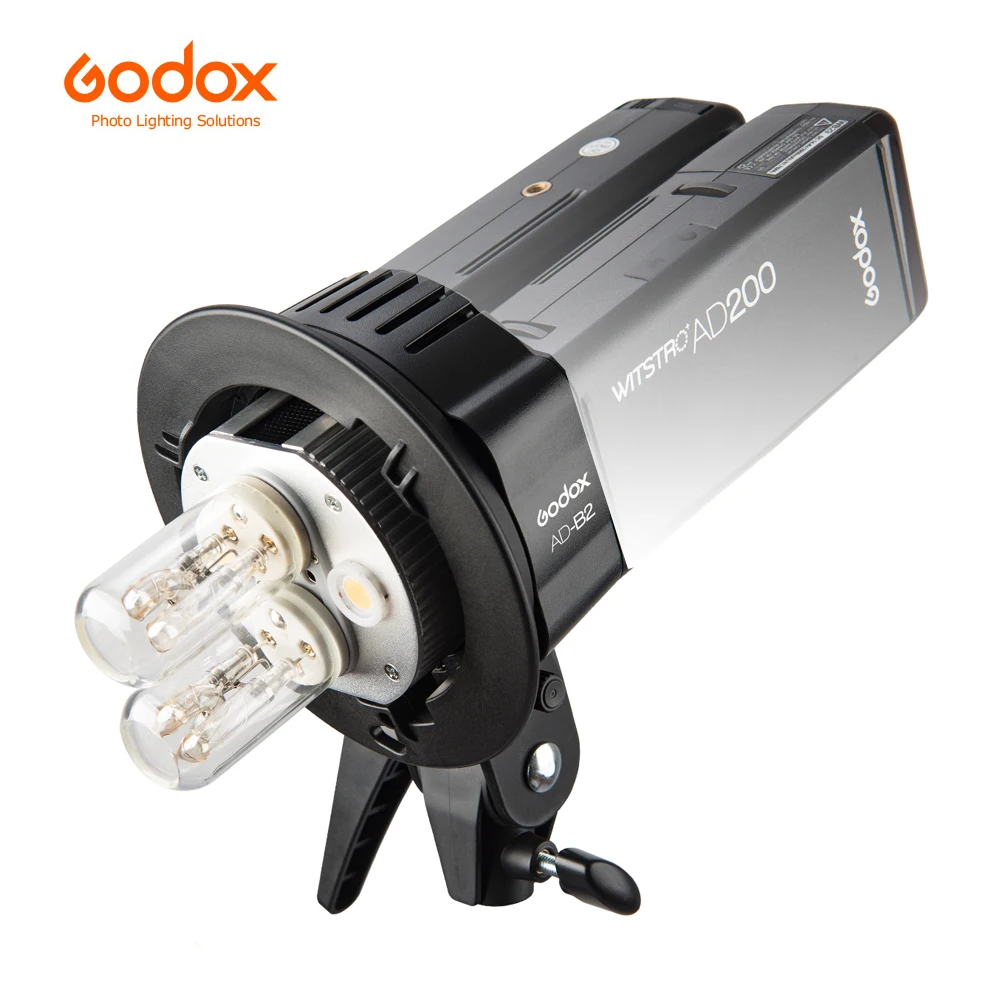 Godox AD-B2 듀얼 파워 트윈 헤드 보웬스 마운트, 2 Godox AD200 또는 AD200 프로 포켓 플래시 또는 플래시포인트 eVOLV 200 TTL 설치