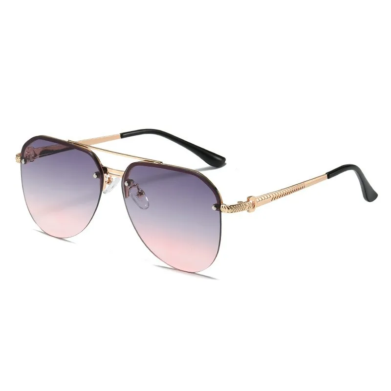 1/2/3 PCS New Sunglasses For Men's High-end Driving Uv Anti-metal Sunglasses Frameless Double Beam Pilot Car Glasses 9258