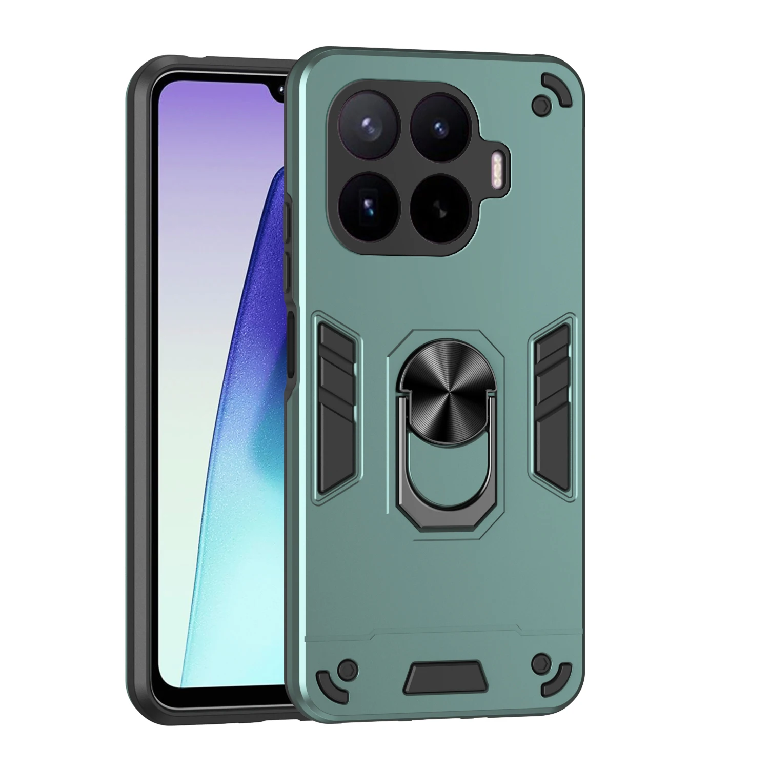 Military Armor Shockproof Protective Phone Case with Ring Stand Holder